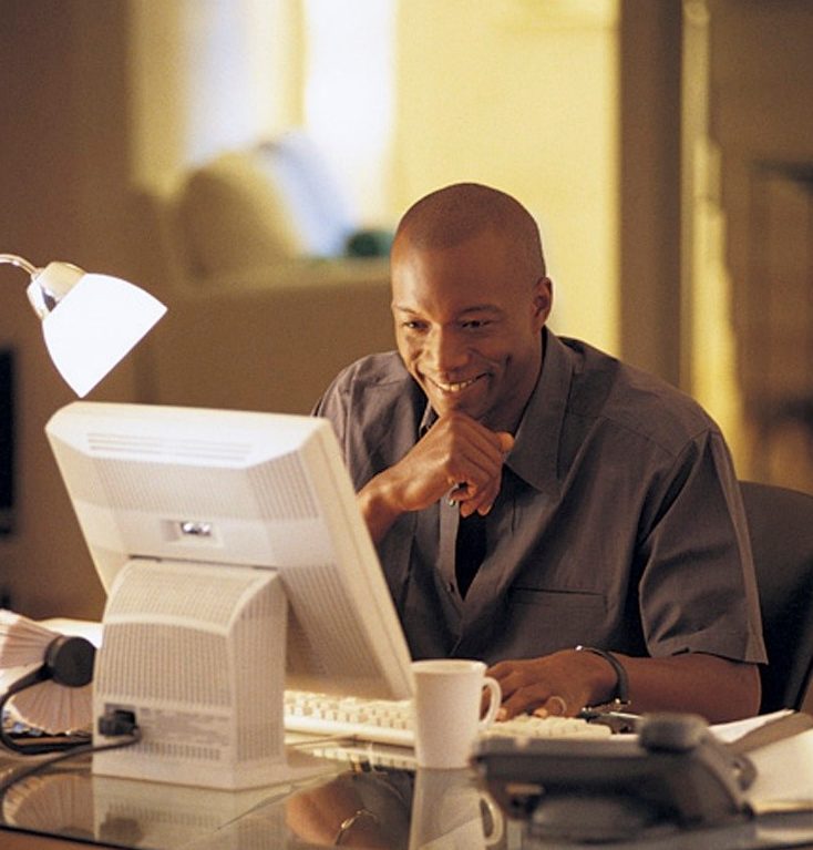 man at computer