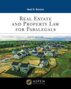 correspondence Real Estate Law materials. Real Estate and Property Law for Paralegals Sixth Edition Cover.