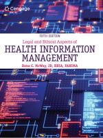 Cengage Fifth Edition of Legal and Ethical Aspects of Health Information Management by Dana C. McWay, JD, RHIA, FAHIMA